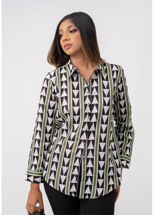 LISA STRIPE PRINTED BLOUSE